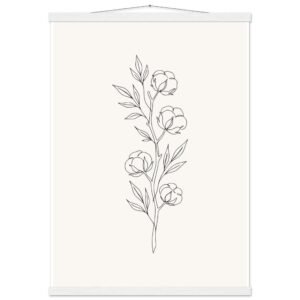 Poster com Ripa Ramo de Algodão — Coleção Botânica